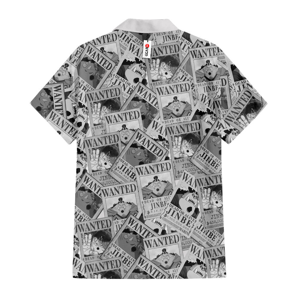Jinbe Wanted Hawaiian Shirt Manga Style