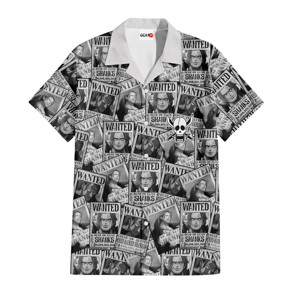 Shanks Wanted Hawaiian Shirt Manga Style