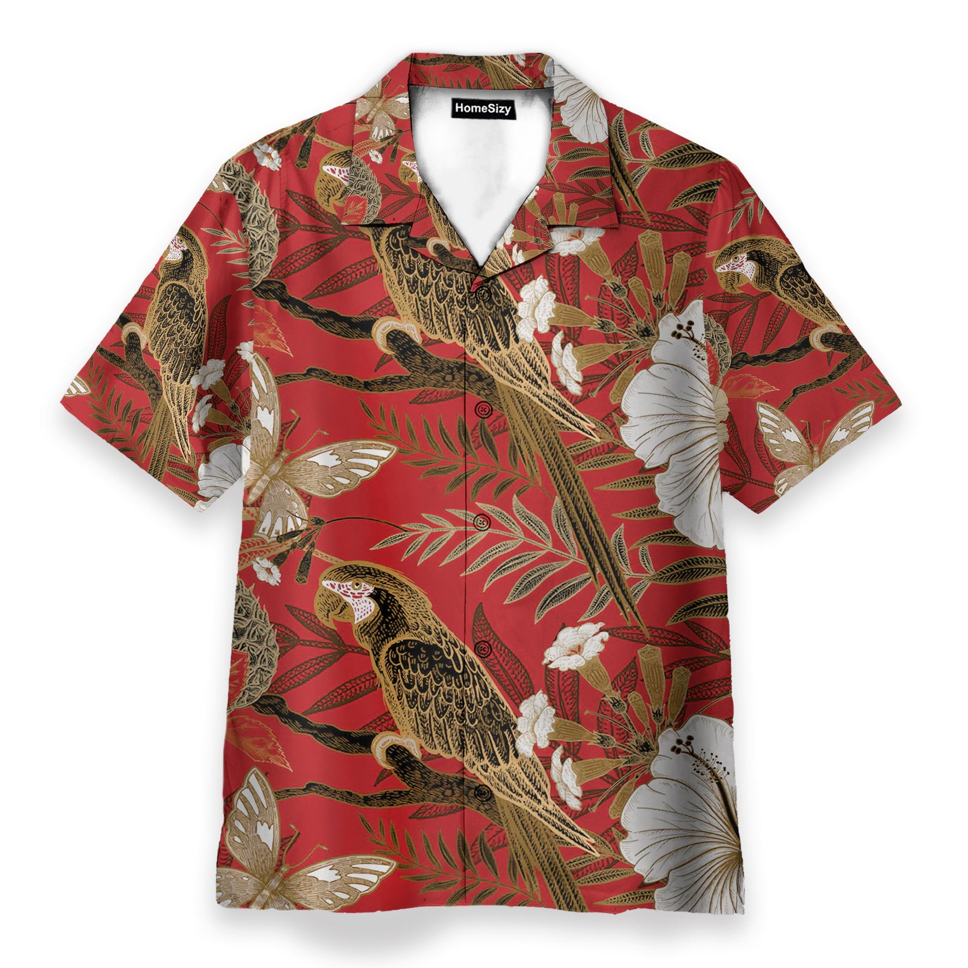 Parrot and Flower Tropical Pattern Japanese Style - Hawaiian Shirt & Beach Shorts