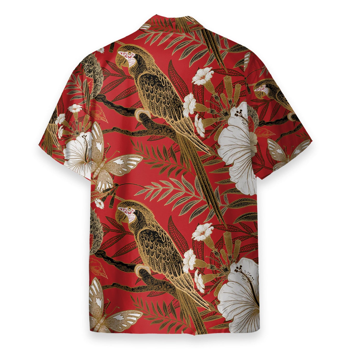 Parrot and Flower Tropical Pattern Japanese Style - Hawaiian Shirt & Beach Shorts