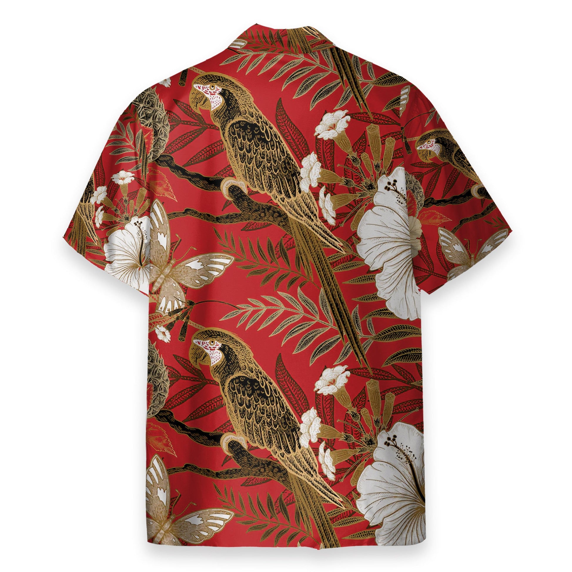 Parrot and Flower Tropical Pattern Japanese Style - Hawaiian Shirt & Beach Shorts