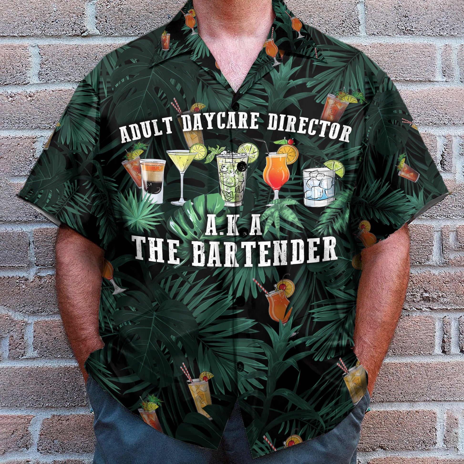 Aldult Daycare Director Aka The Bartender Tropical Pattern - Hawaiian Shirt
