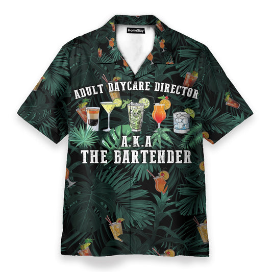 Aldult Daycare Director Aka The Bartender Tropical Pattern - Hawaiian Shirt