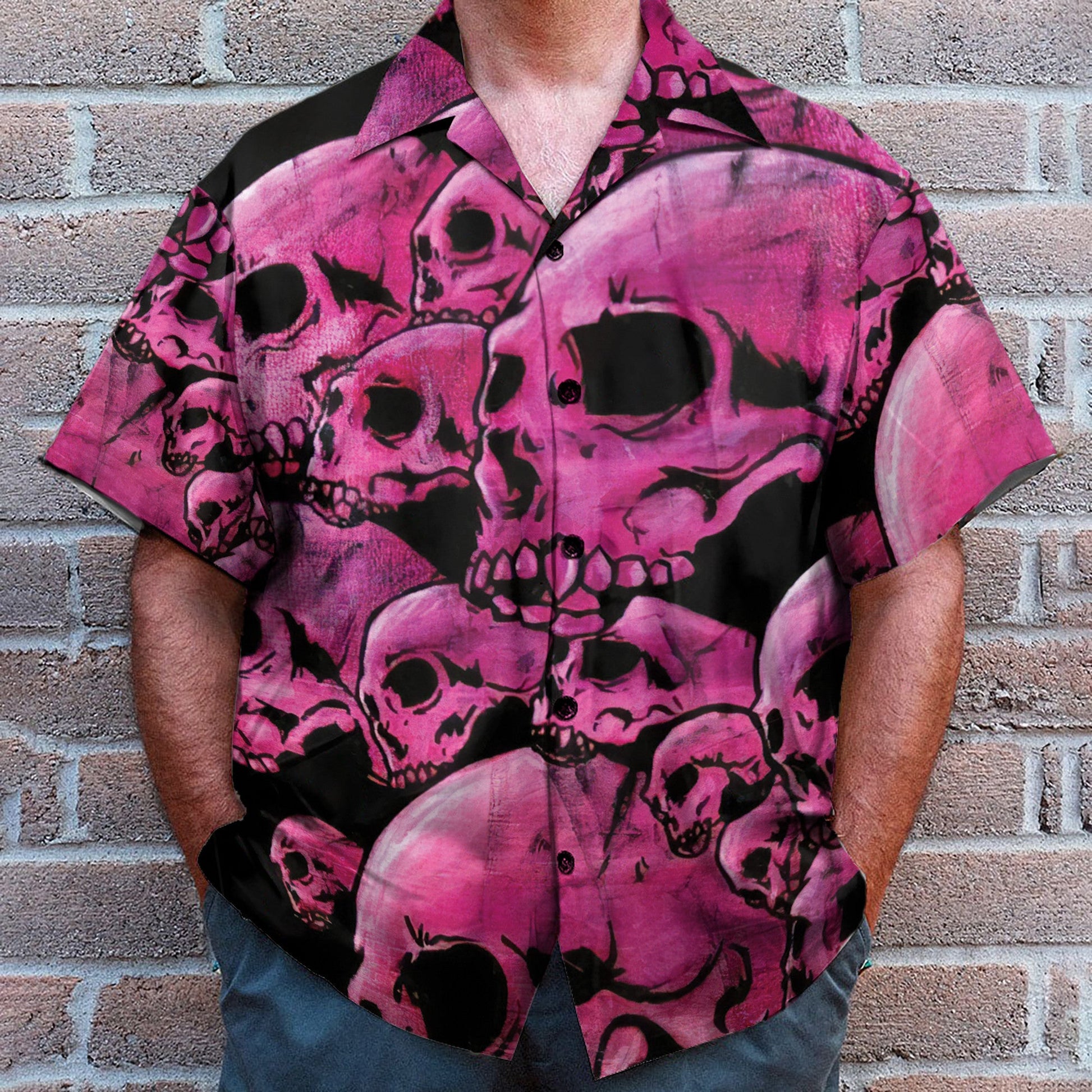 Graphic Purple Skull - Hawaiian Shirt