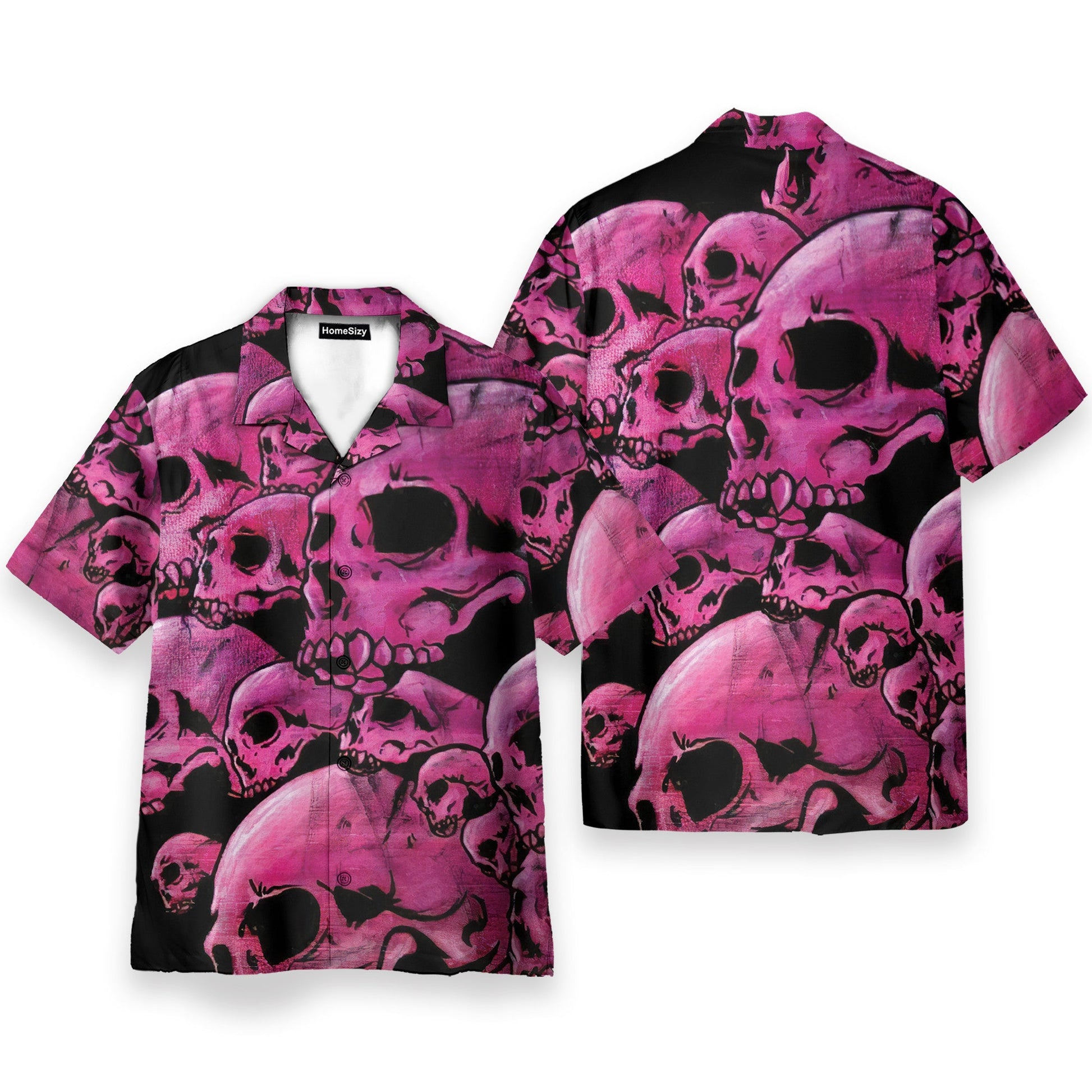 Graphic Purple Skull - Hawaiian Shirt