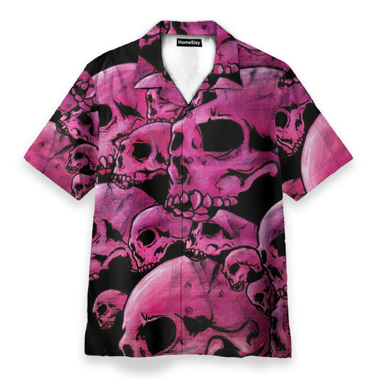Graphic Purple Skull - Hawaiian Shirt