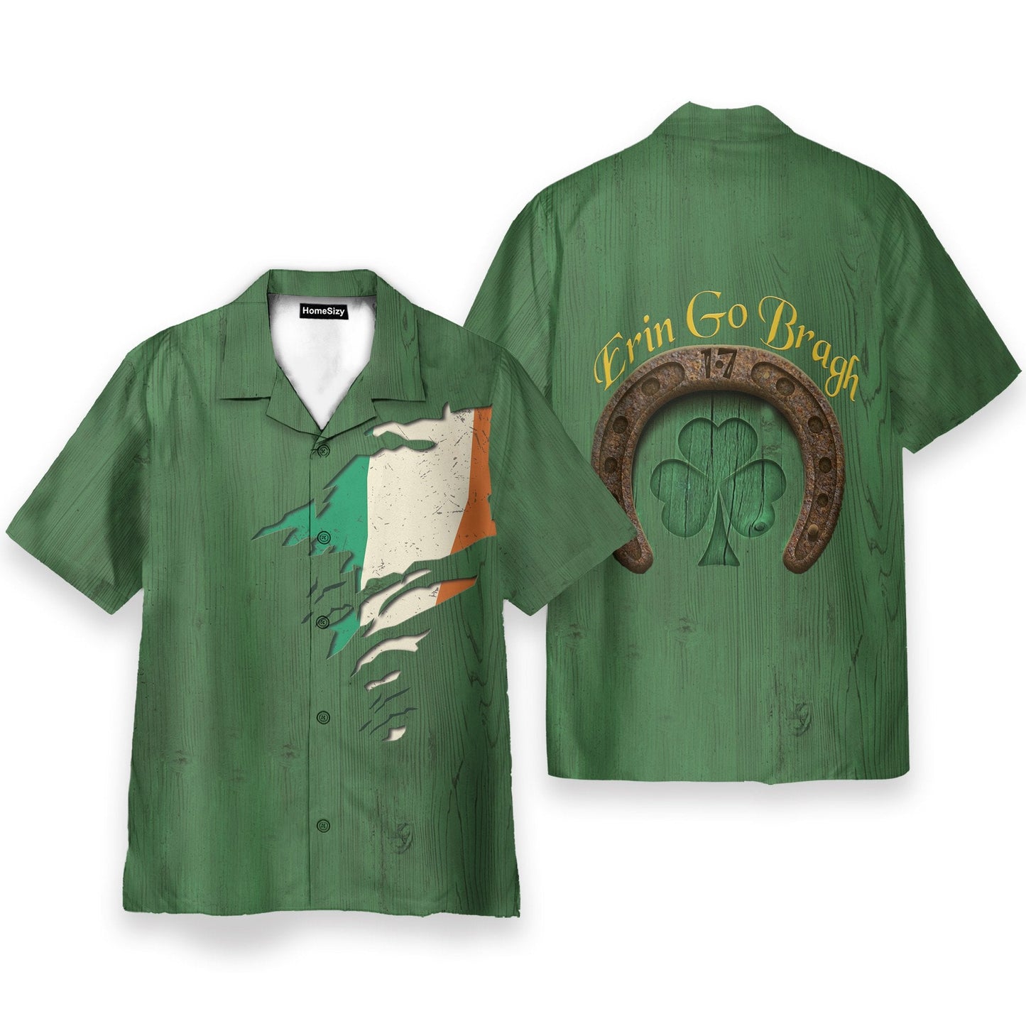 Irish St Patrick's Day Men's Button's Up Shirts - Hawaiian Shirt & Beach Shorts