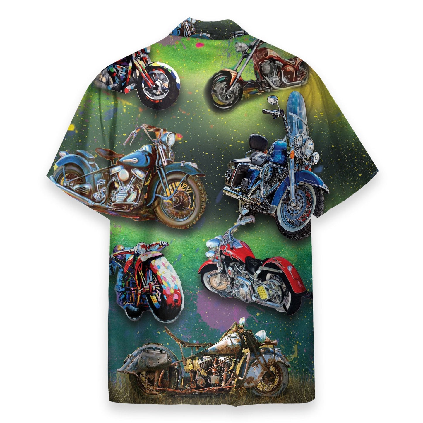 Motorcycle Vintage Men's Button's Up Shirts - Hawaiian Shirt