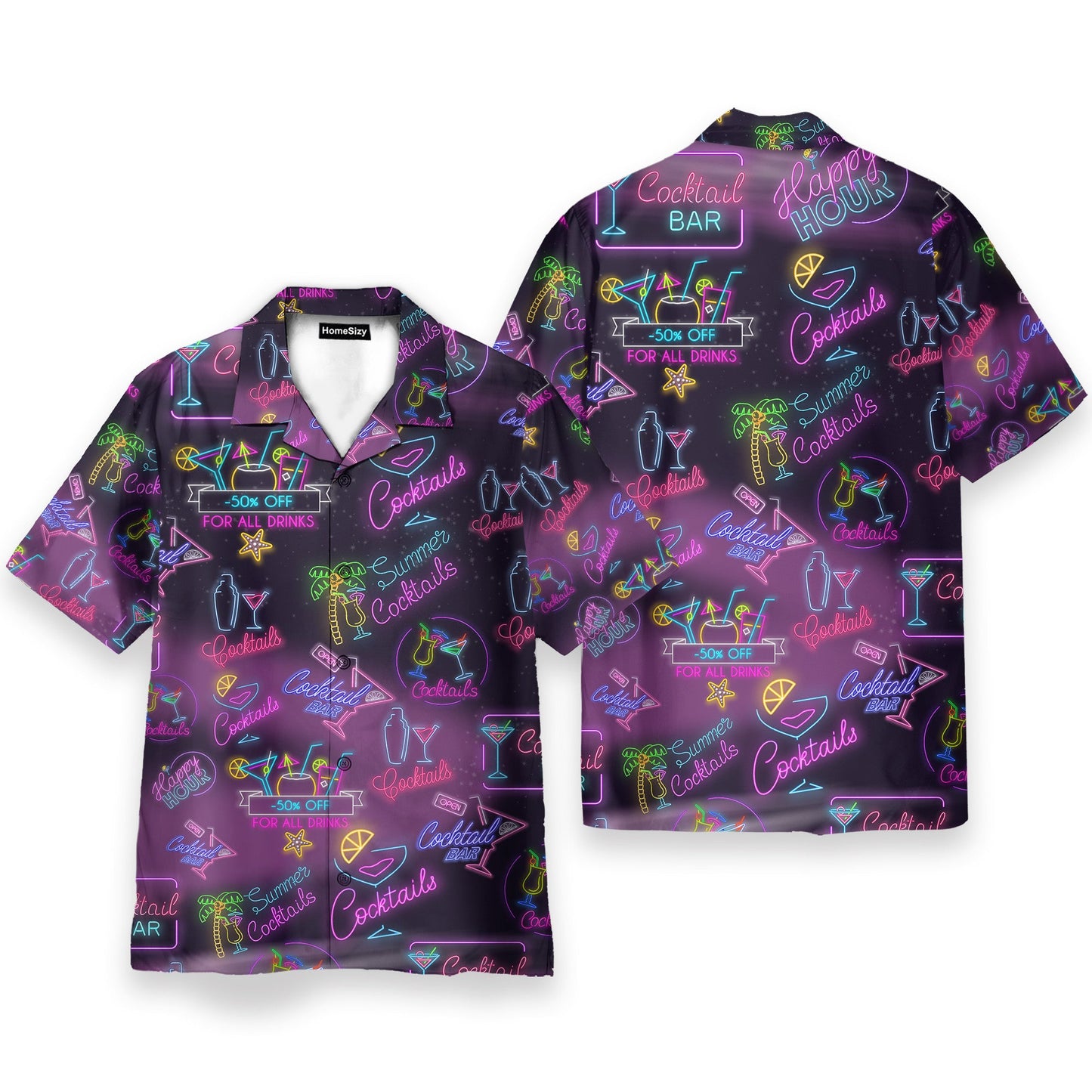 Let's Drink Cocktail Neon Party - Hawaiian Shirt & Beach Shorts KLZ1072912