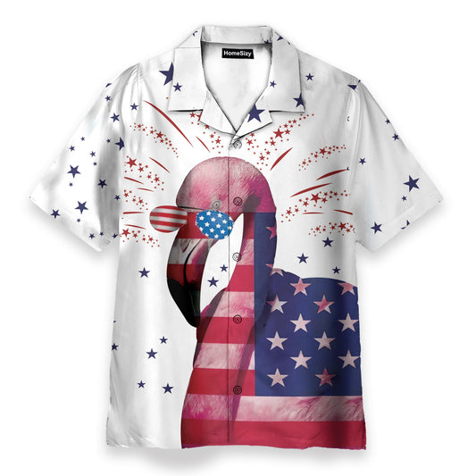 Flamingo 4th July Idependence Day - Hawaiian Shirt