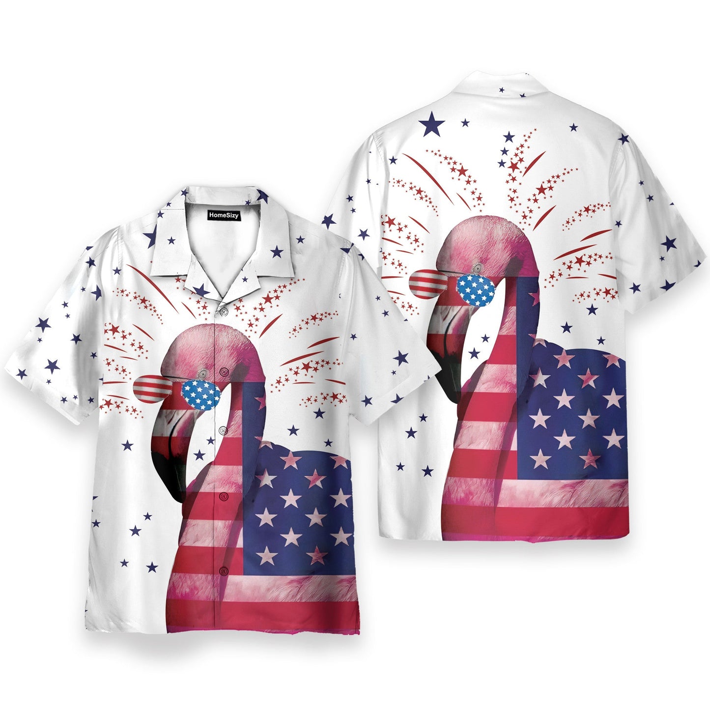Flamingo 4th July Idependence Day - Hawaiian Shirt