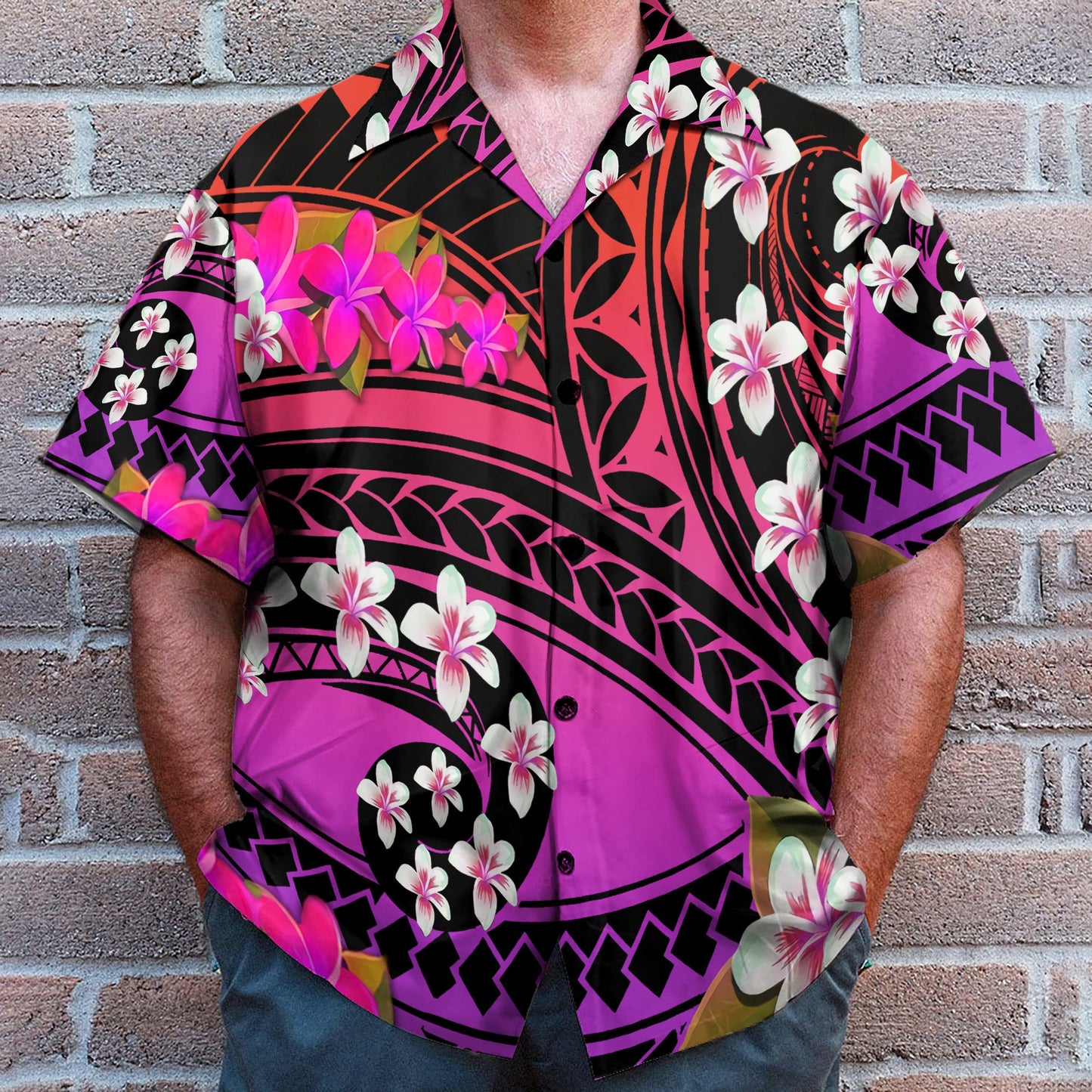 Plumeria Polynesian Purple - Hawaiian Shirt