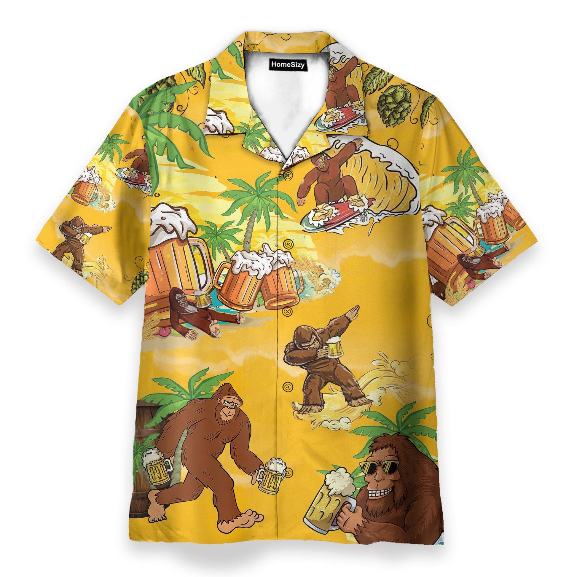 Bigfoot Summer Beer Men's Button's Up Shirts - Hawaiian Shirt