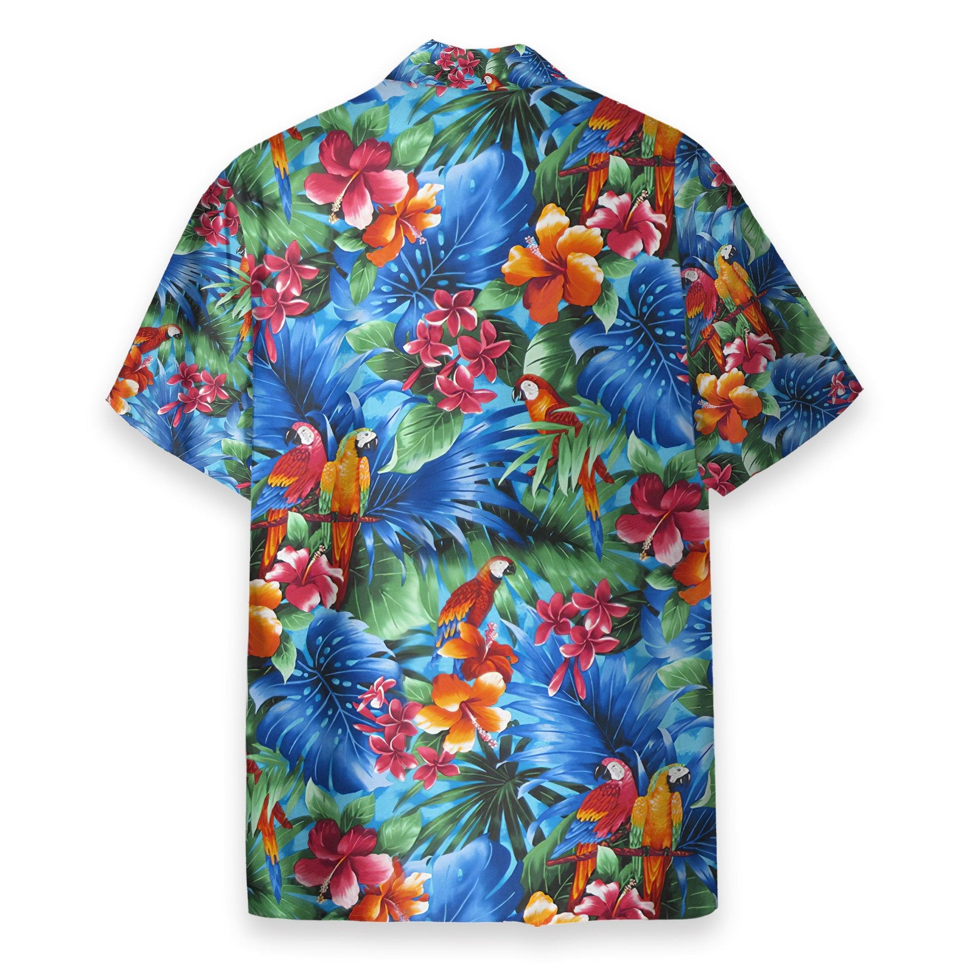 Parrot In Tropical Green Leaves - Hawaiian Shirt & Beach Shorts