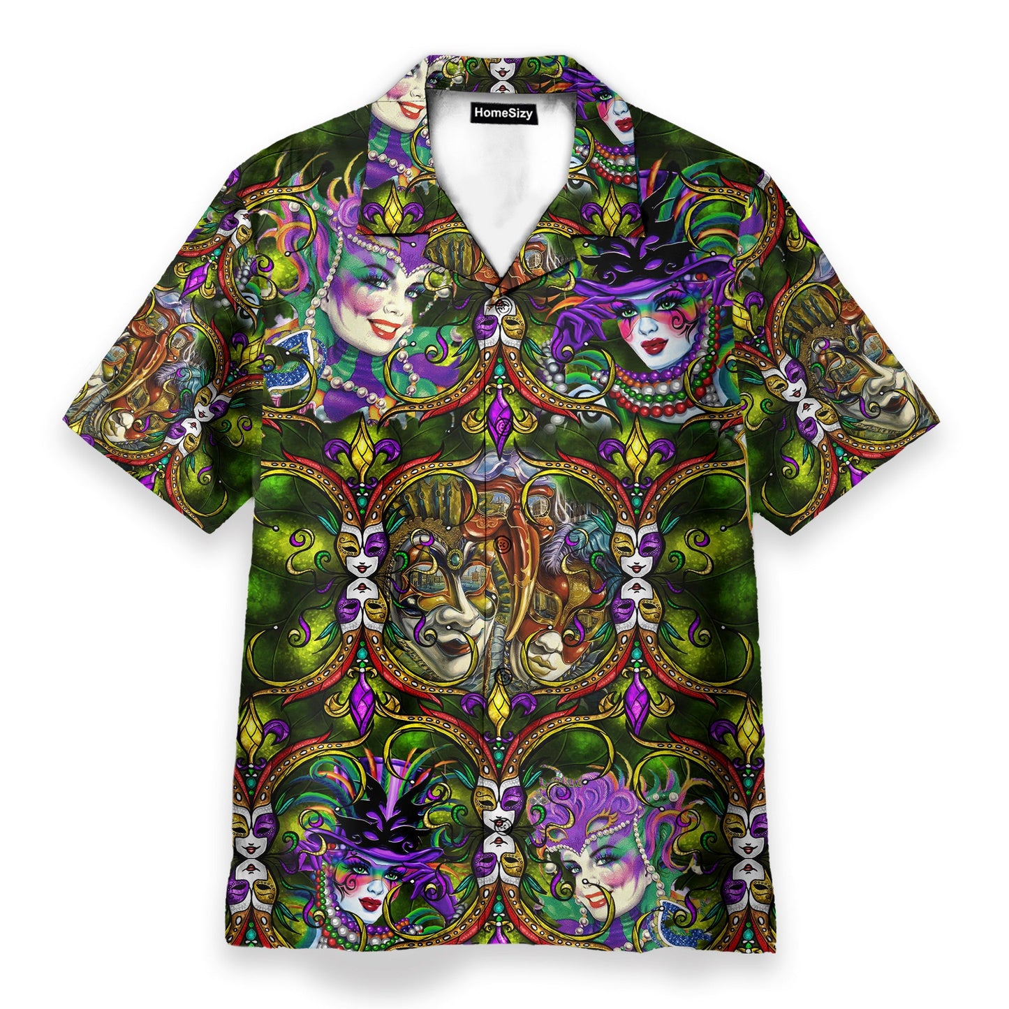Happy Mardi Gras Men's Button's Up Shirts - Hawaiian Shirt