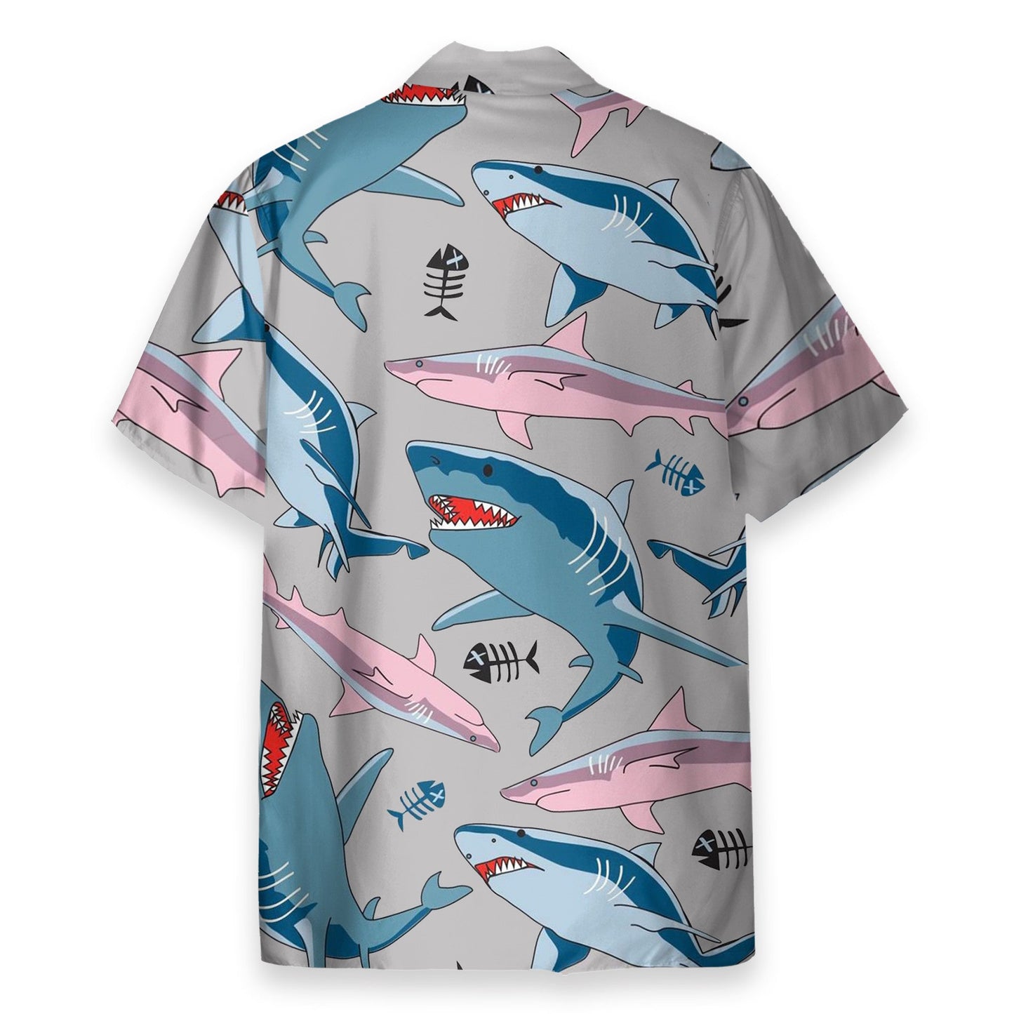 Blue And Pink Shark In The Ocean - Hawaiian Shirt & Beach Shorts