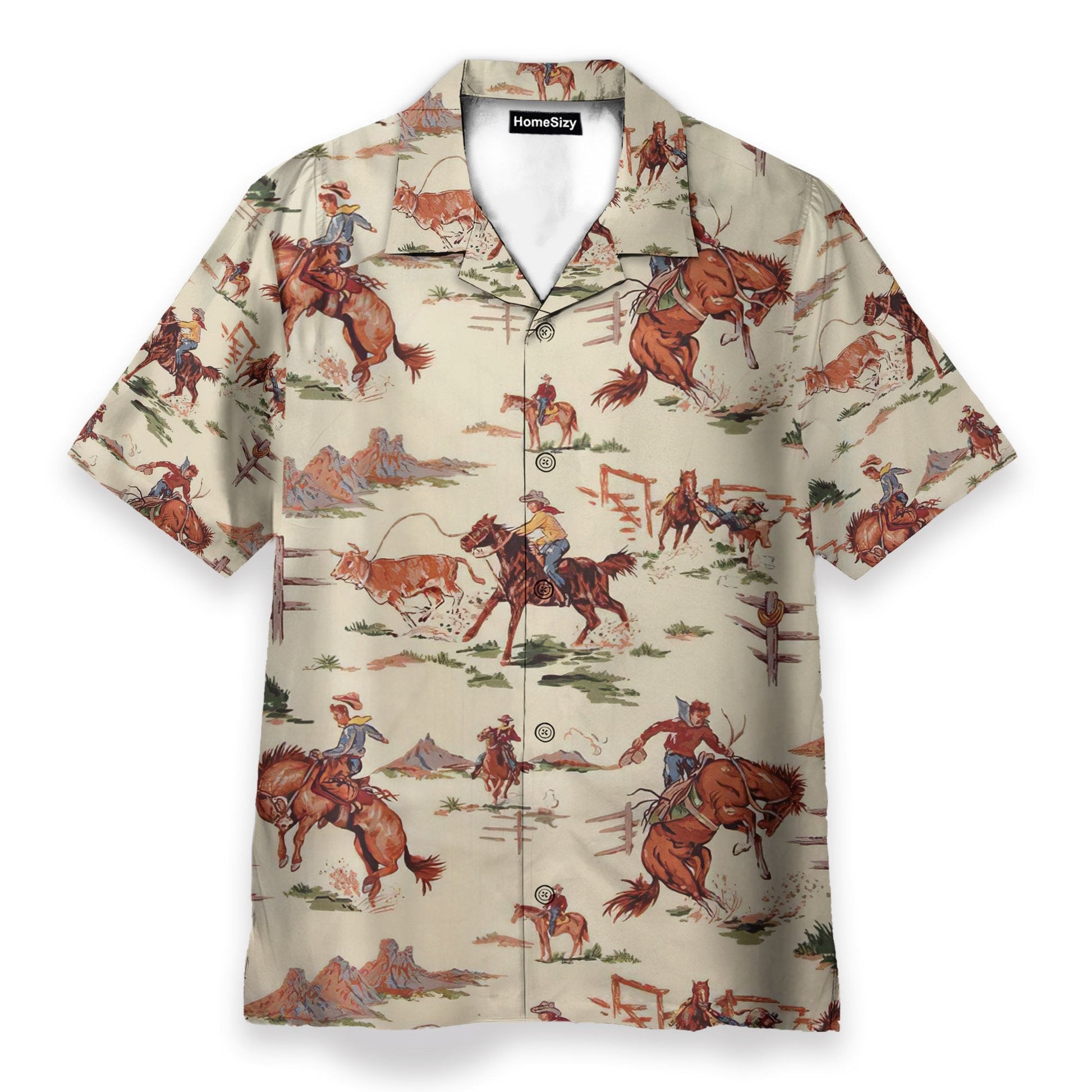 Rodeo Men's Button's Up Shirts - Hawaiian Shirt & Beach Shorts