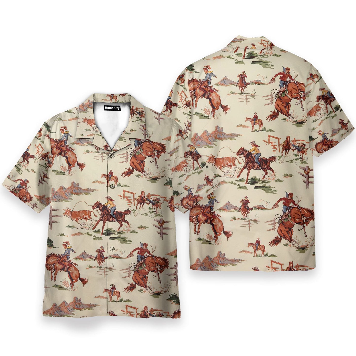 Rodeo Men's Button's Up Shirts - Hawaiian Shirt & Beach Shorts