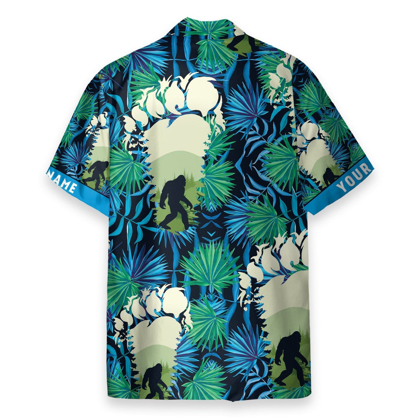 Bigfoot Footprint Men's Button's Up Shirts - Hawaiian Shirt & Beach Shorts