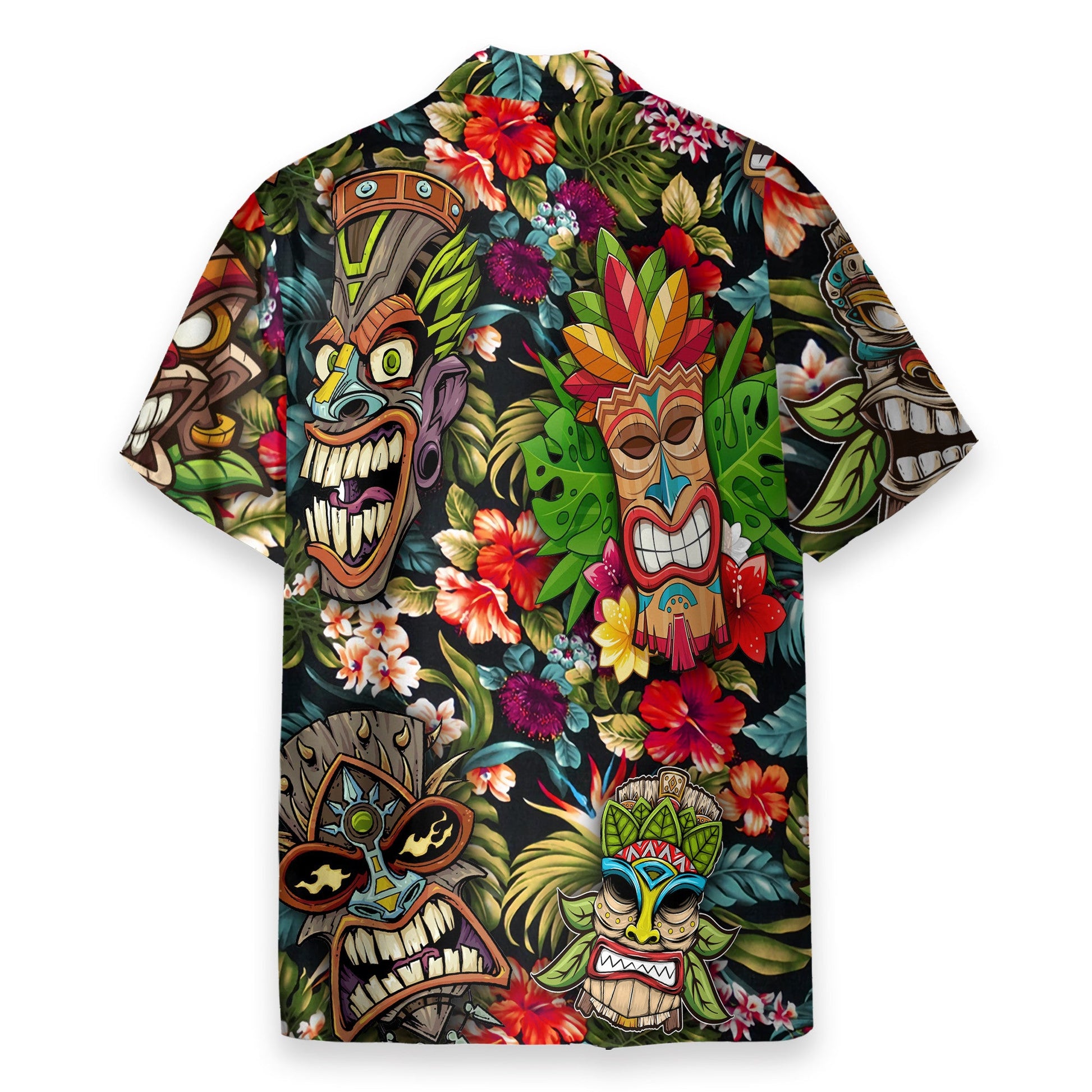 Summer Aloha Colorful Tiki Tiki - Hawaiian Shirt & Beach Shorts