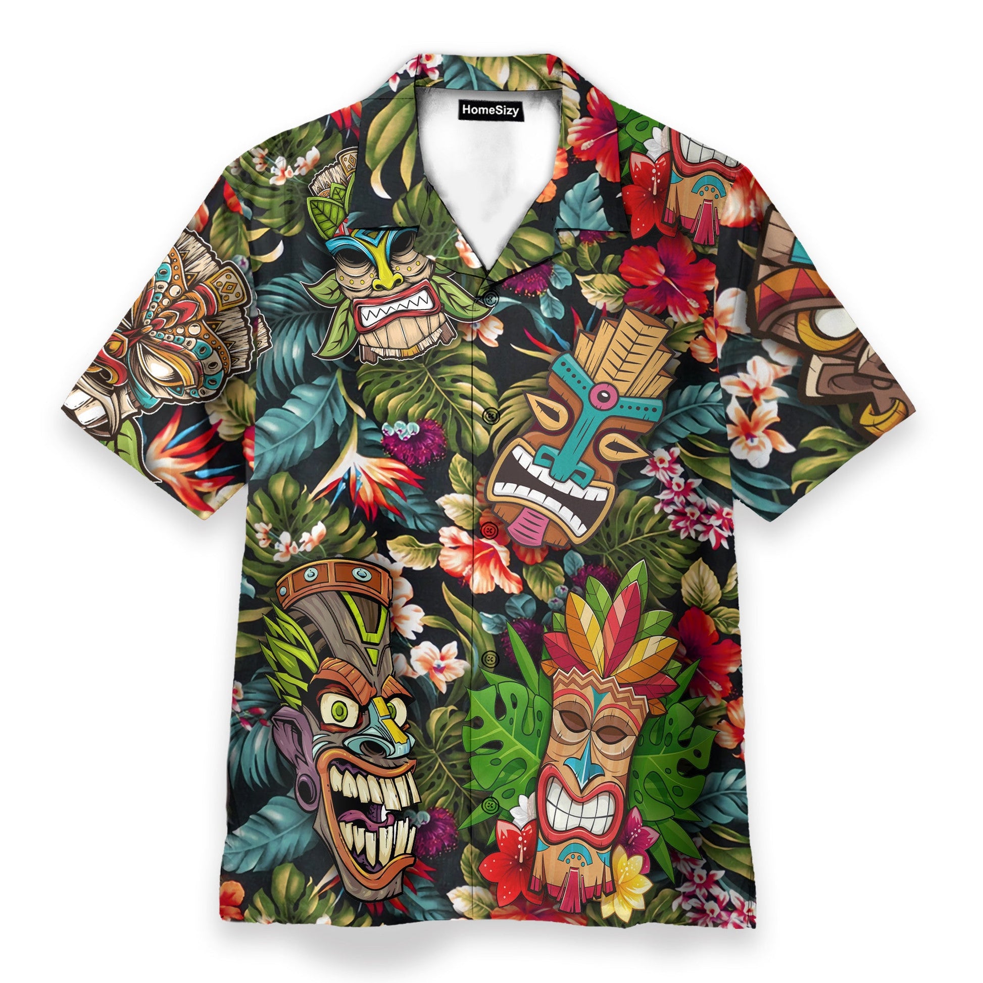 Summer Aloha Colorful Tiki Tiki - Hawaiian Shirt & Beach Shorts