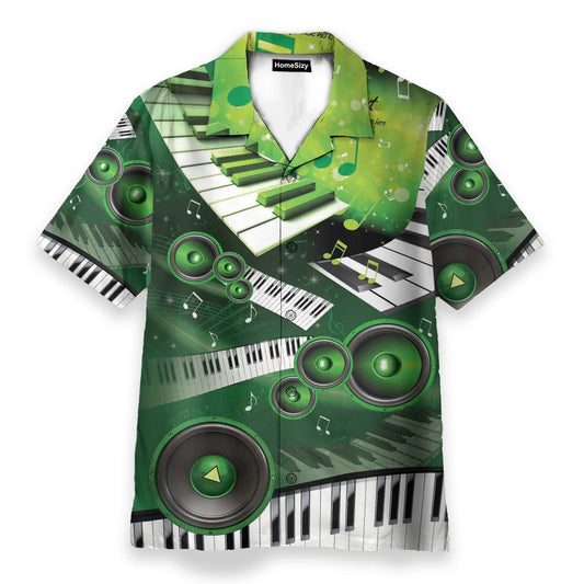 Amazing Green Piano And Loudspeaker - Hawaiian Shirt