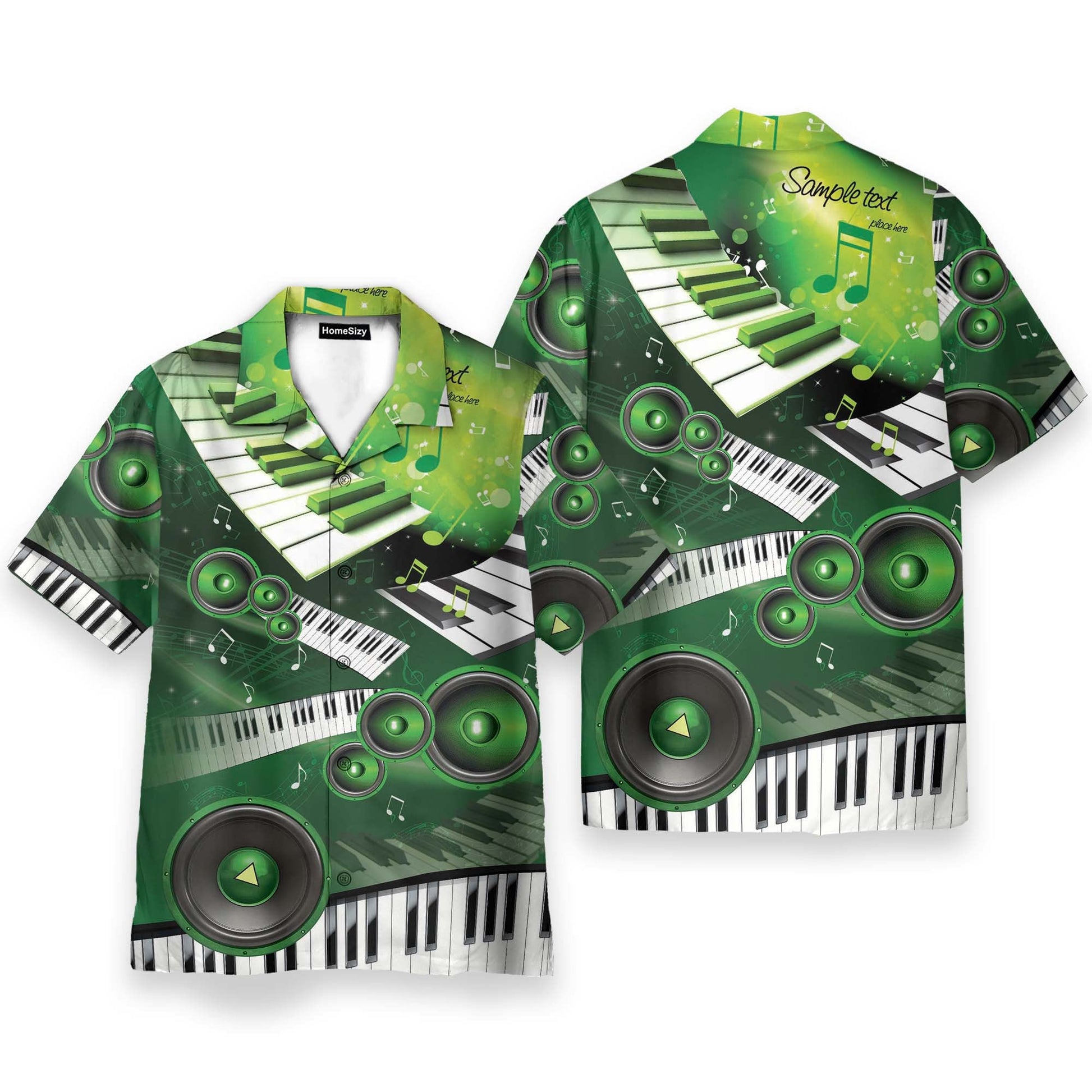 Amazing Green Piano And Loudspeaker - Hawaiian Shirt