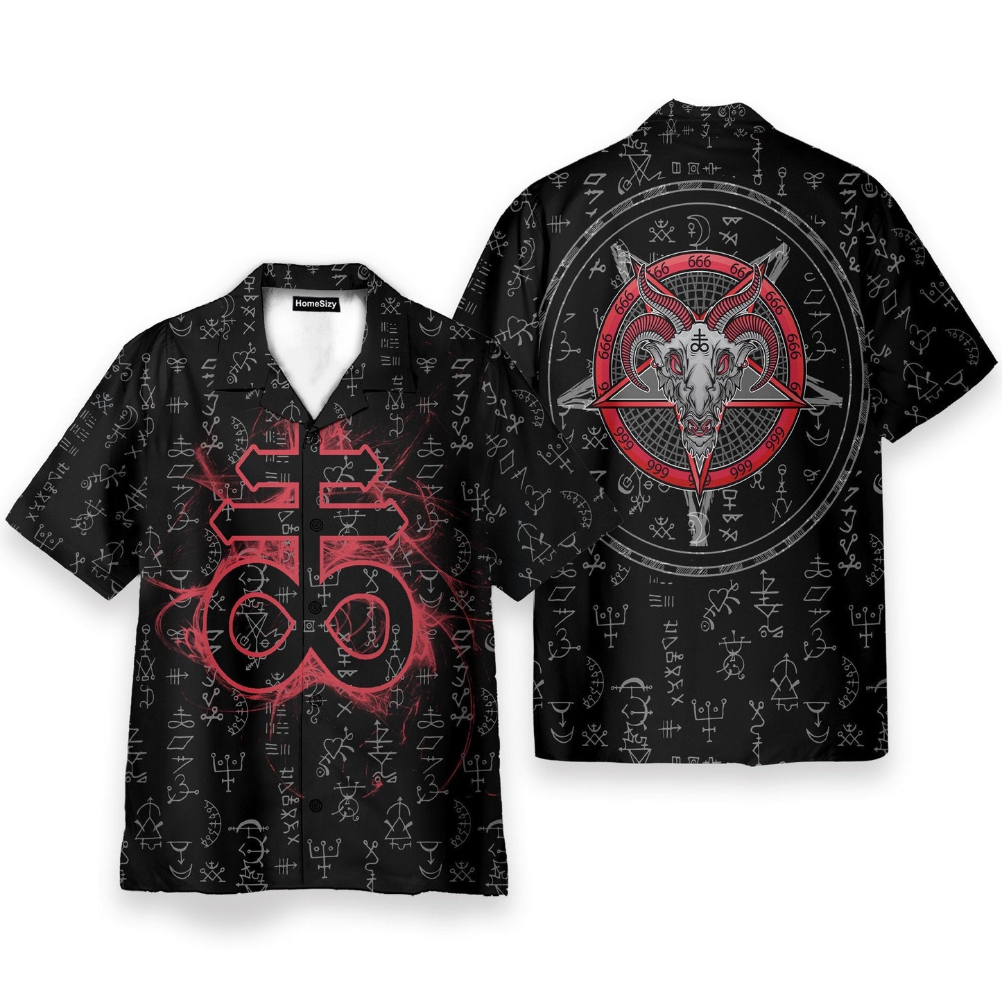 Satanism Magic Circle Men's Button's Up Shirts - Hawaiian Shirt