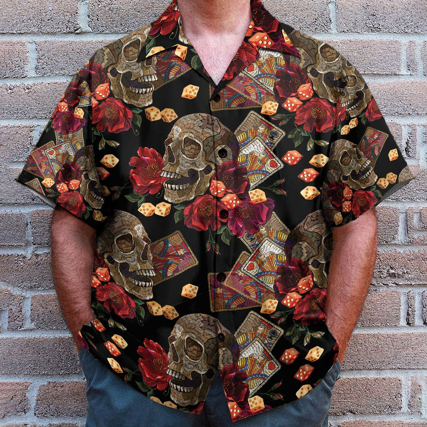 Casino Skull Colorful Hawaiian Shirts
