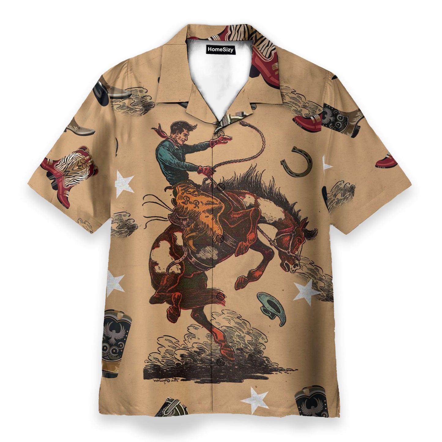 Cowboy Life Men's Button's Up Shirts - Hawaiian Shirt & Beach Shorts