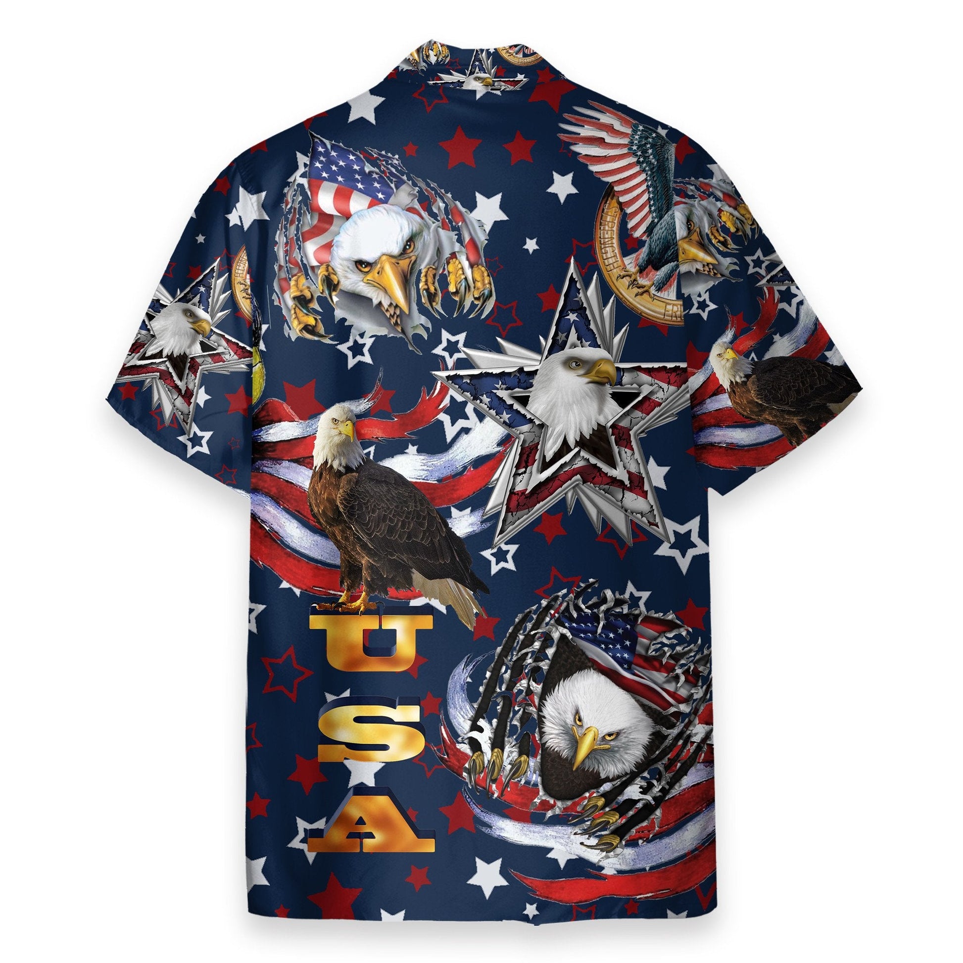 Eagle USA Flag 4th July Idependence Day - Hawaiian Shirt