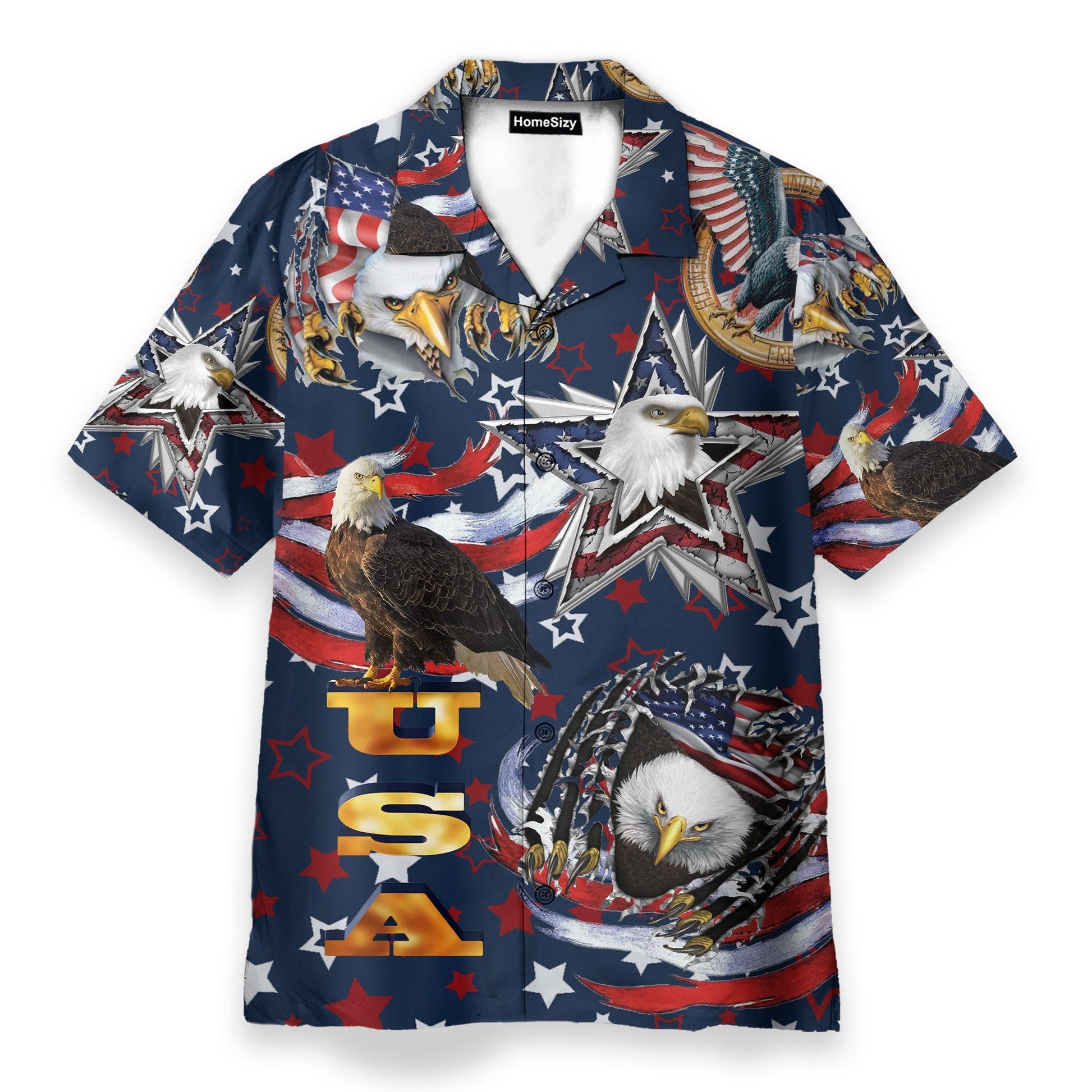 Eagle USA Flag 4th July Idependence Day - Hawaiian Shirt