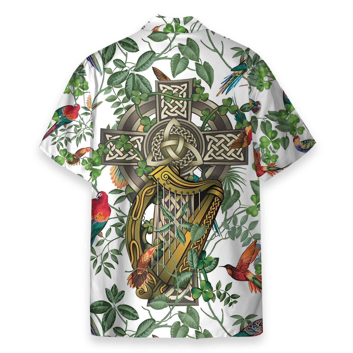 The Celtic Cross Harp Irish Shamrock - Hawaiian Shirt & Beach Shorts