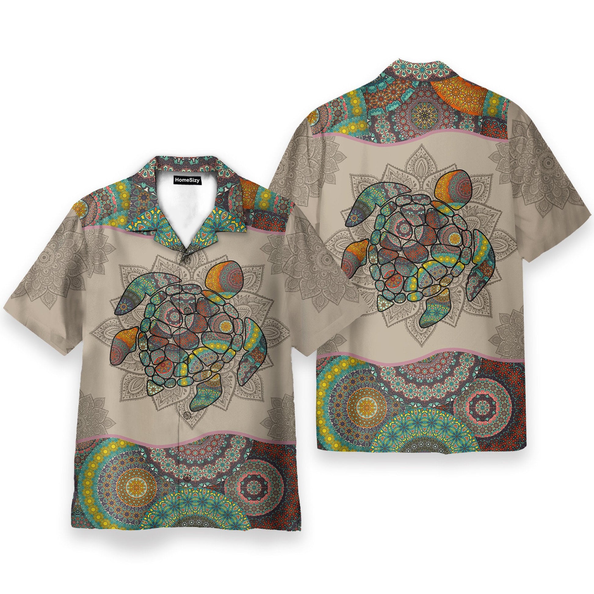 Turtle Mandala Men's Button's Up Shirts - Hawaiian Shirt