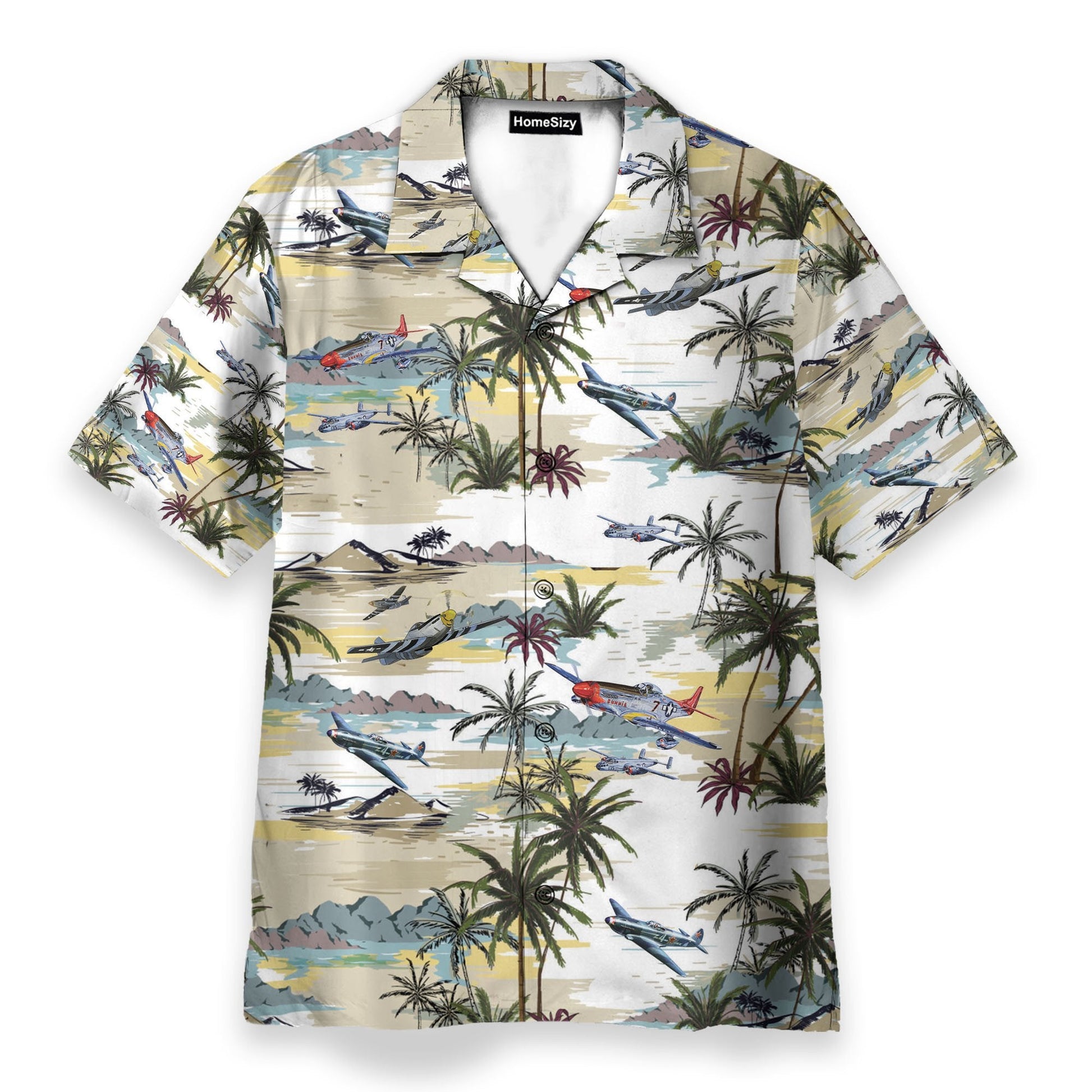 Aircraft Men's Button's Up Shirts - Hawaiian Shirt & Beach Shorts