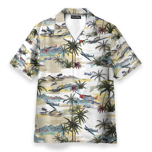 Aircraft Men's Button's Up Shirts - Hawaiian Shirt & Beach Shorts