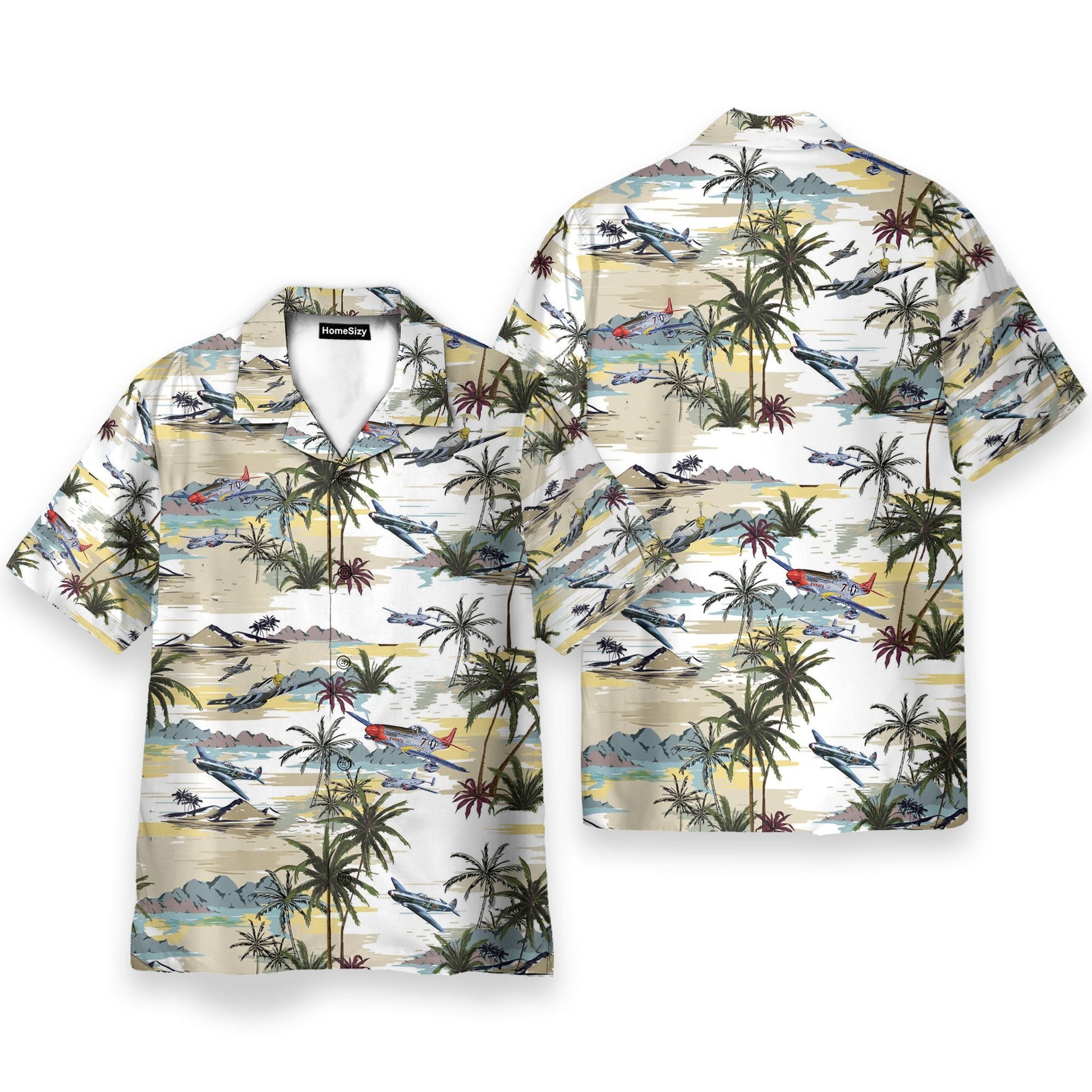 Aircraft Men's Button's Up Shirts - Hawaiian Shirt & Beach Shorts
