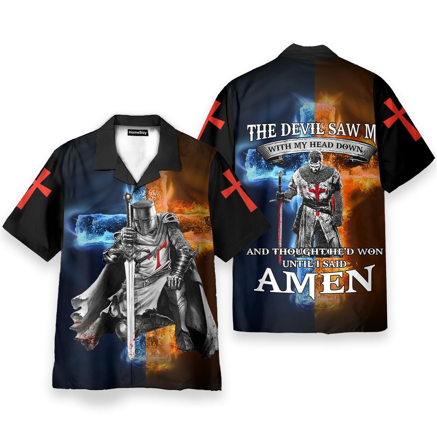 Knight Templar Men's Button's Up Shirts - Hawaiian Shirt