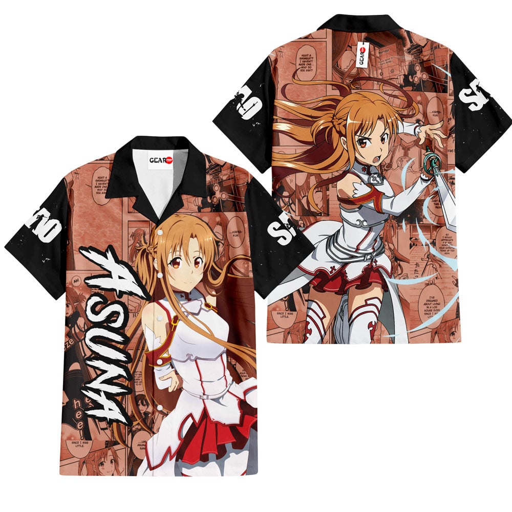 Asuna Hawaiian Shirt Manga Style
