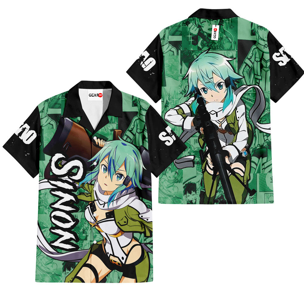 Sinon Hawaiian Shirt Manga Style