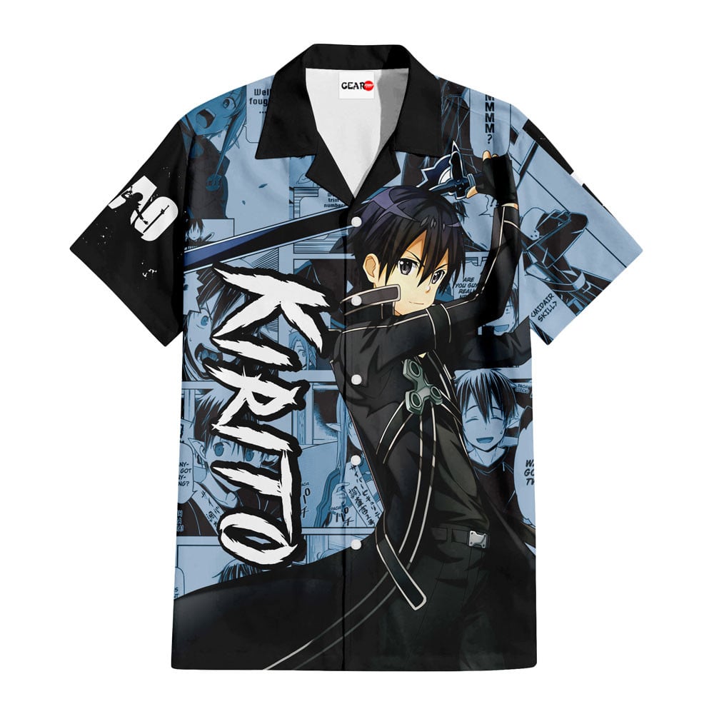Kirito Hawaiian Shirt Manga Style