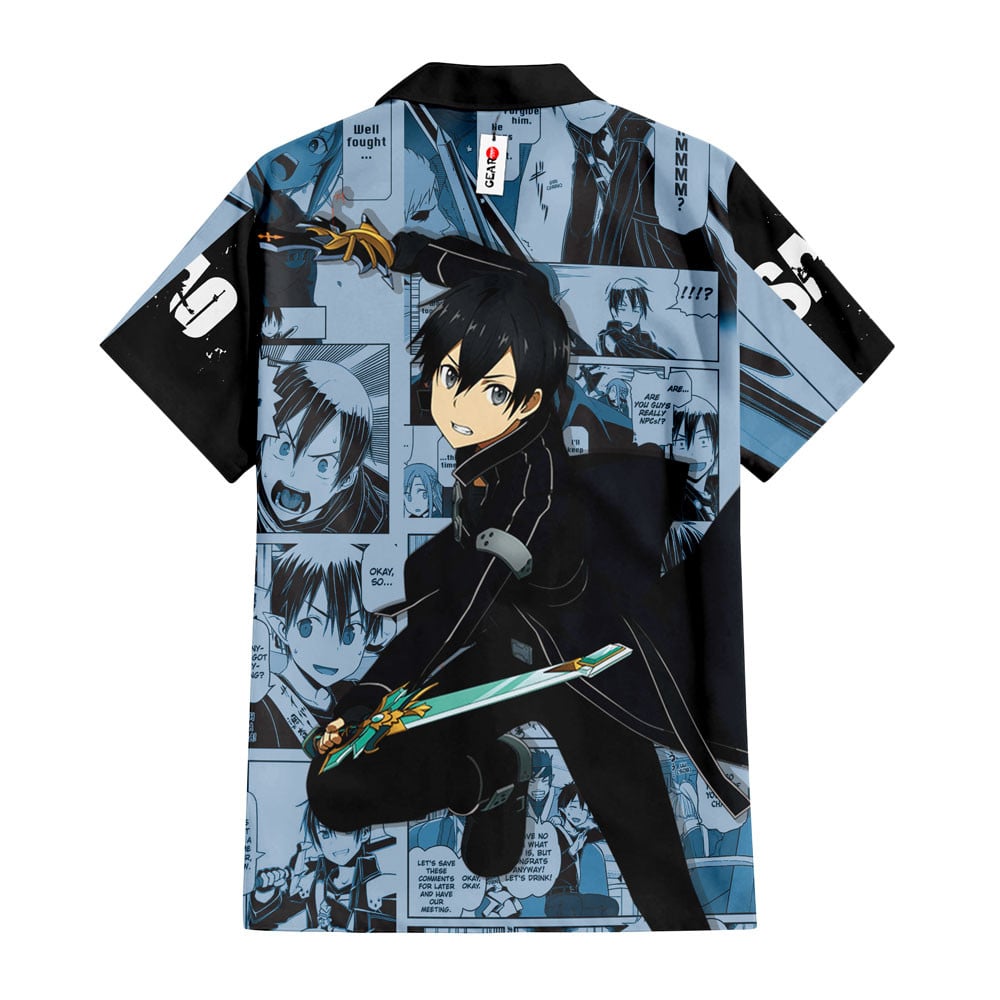 Kirito Hawaiian Shirt Manga Style