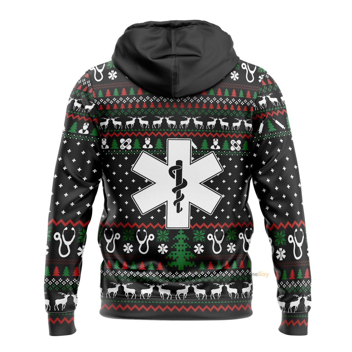 Paramedic Logo Ambulance Ugly Sweater Christmas Pattern Custom Hoodie QT308015