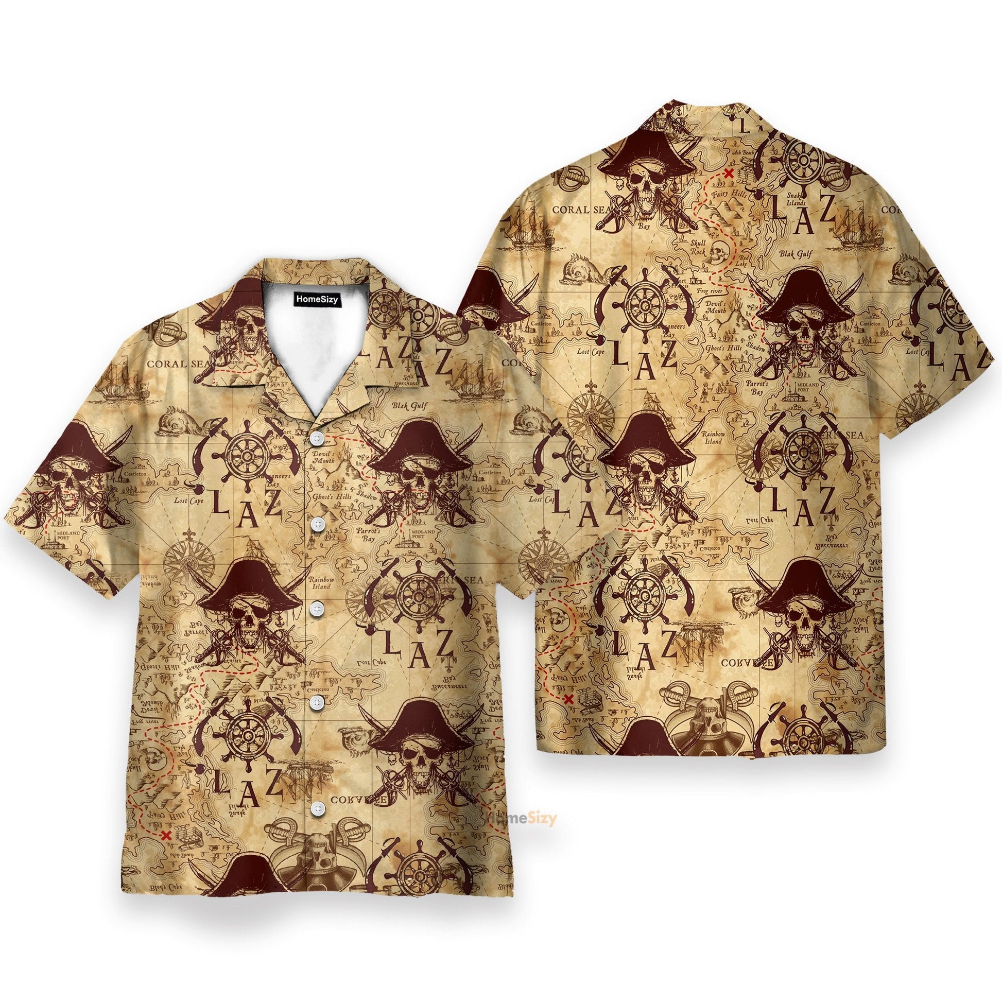 Vintage Pirate Skulls - Hawaiian Shirt