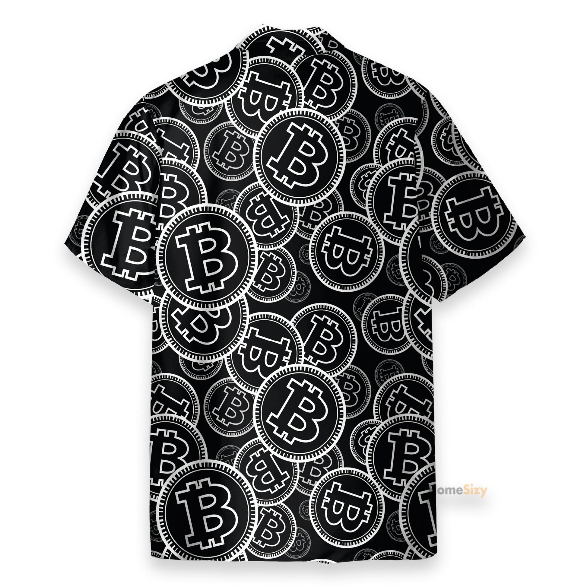 Digital Bitcoin Crypto Men's Button's Up Shirts - Hawaiian Shirt & Beach Shorts