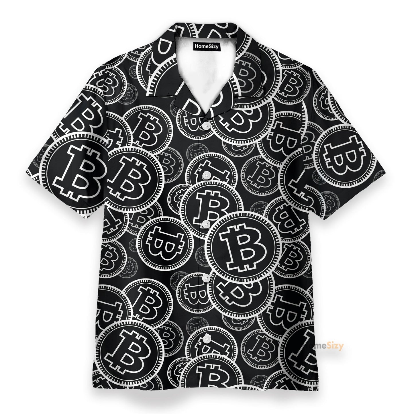 Digital Bitcoin Crypto Men's Button's Up Shirts - Hawaiian Shirt & Beach Shorts