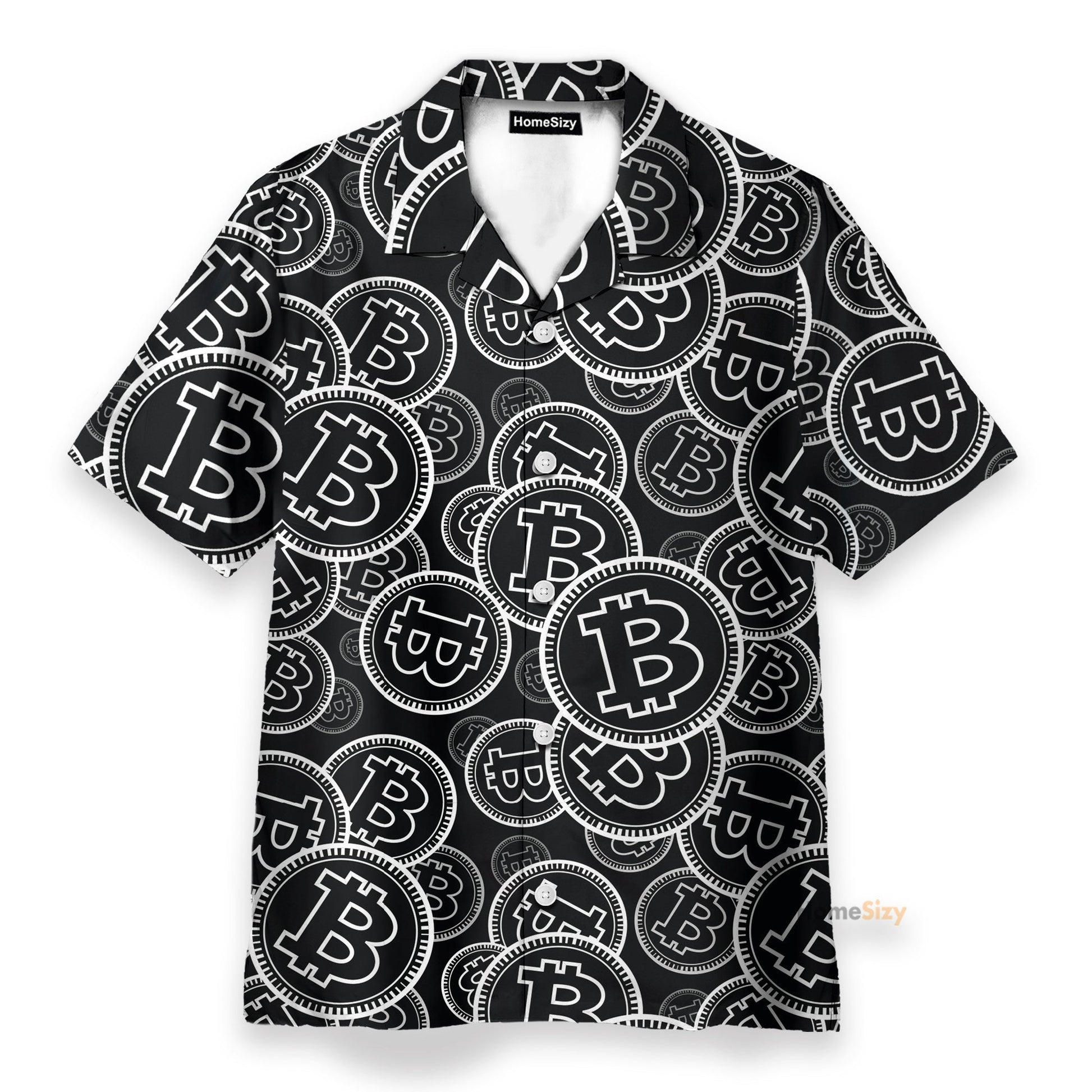 Digital Bitcoin Crypto Men's Button's Up Shirts - Hawaiian Shirt & Beach Shorts