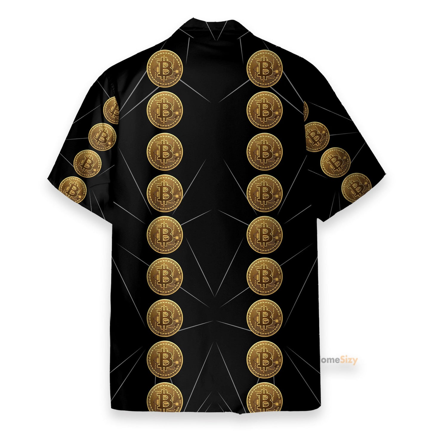 Luxury Golden Bitcoin Men's Button's Up Shirts - Hawaiian Shirt & Beach Shorts