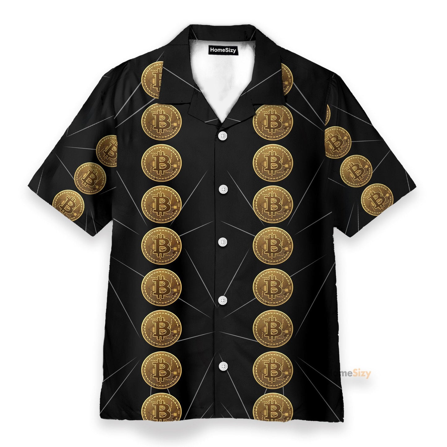 Luxury Golden Bitcoin Men's Button's Up Shirts - Hawaiian Shirt & Beach Shorts
