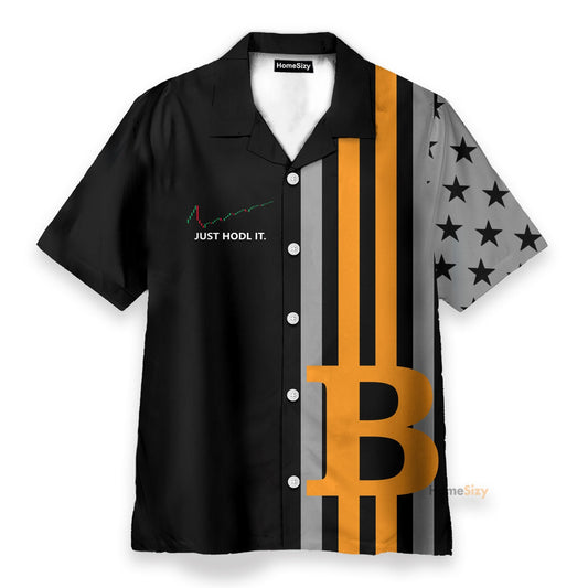 Bitcoin Just Hold It Men's Button's Up Shirts - Hawaiian Shirt & Beach Shorts